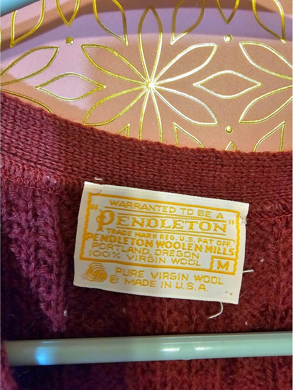 Vintage Burgundy Red Pendleton Sweater Vest - Picture 3 of 5